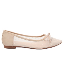 Ladies' beige ballerinas LT119P Beige