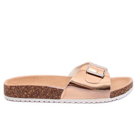 Metallic champagne DD94P Champagne slippers pink