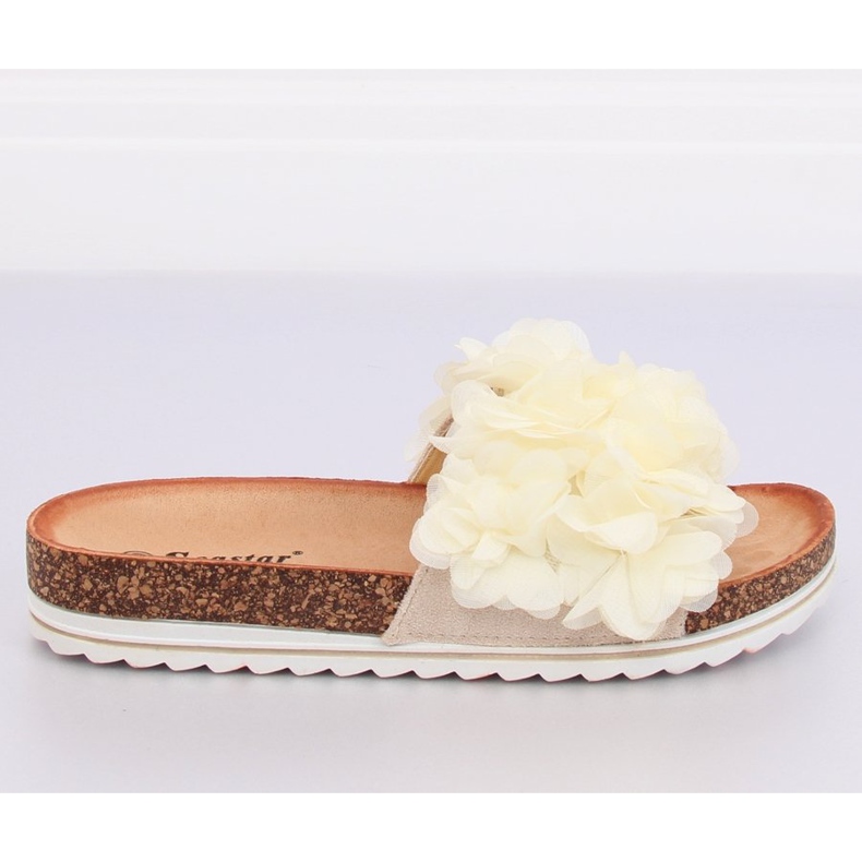 Flower power beige BG47P Beige slippers