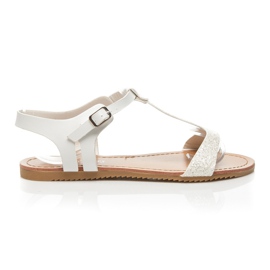 L. Lux. Shoes Glitter Sandals white