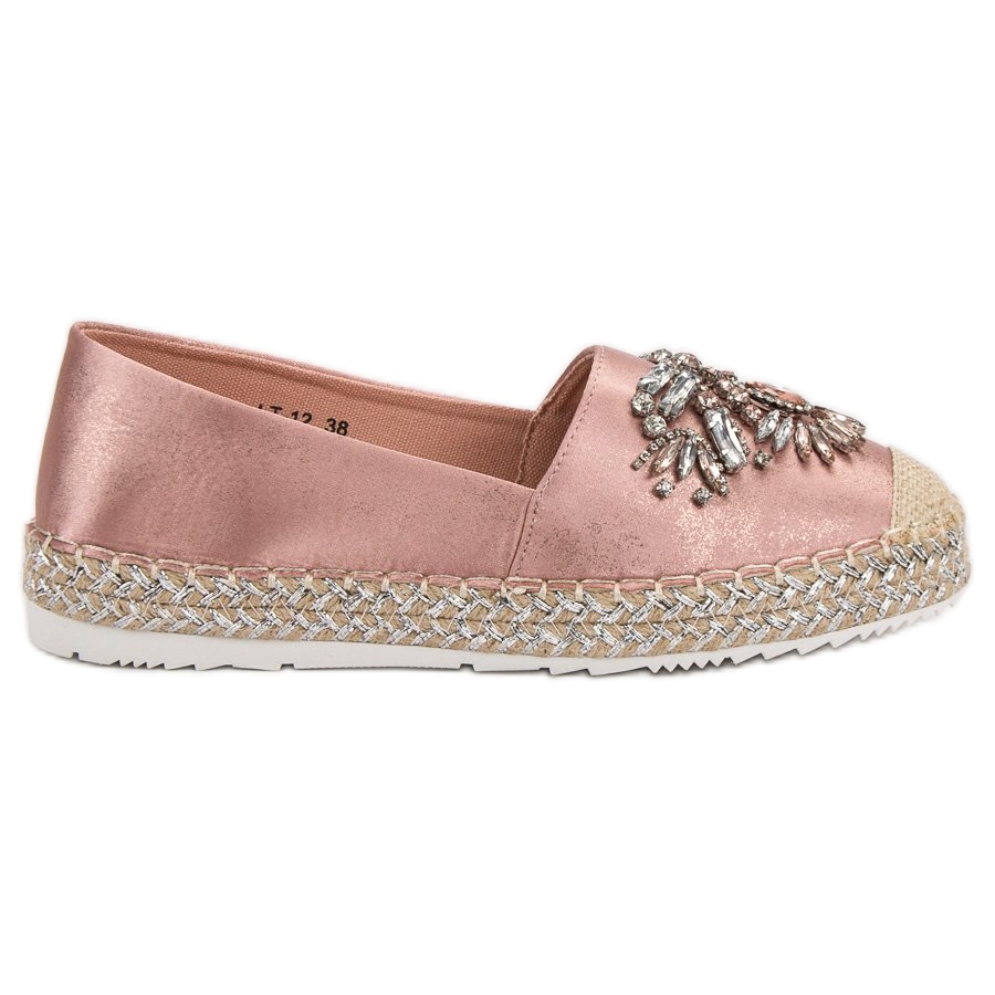 Pink Espadrilles With Ornaments - KeeShoes