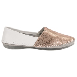 VINCEZA leather slipons white yellow VINCEZA leather slipons white yellow