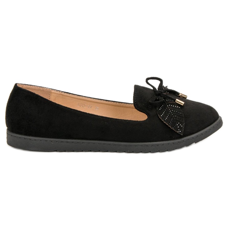 Comer Black Suede Ballerinas
