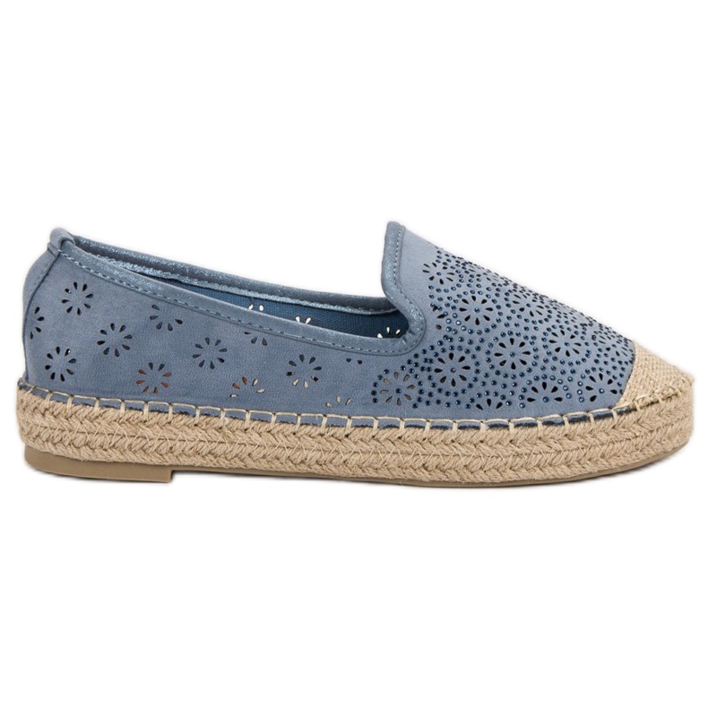 Suede Openwork Espadrilles blue