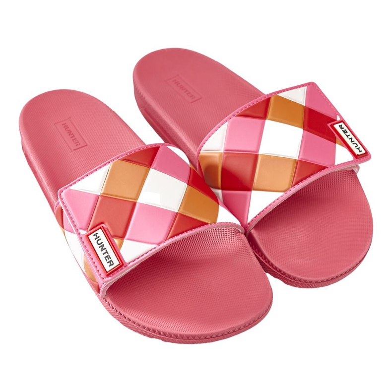 Hunter Womens Original Adjustable Slide Weave Arcade Pink multicolored