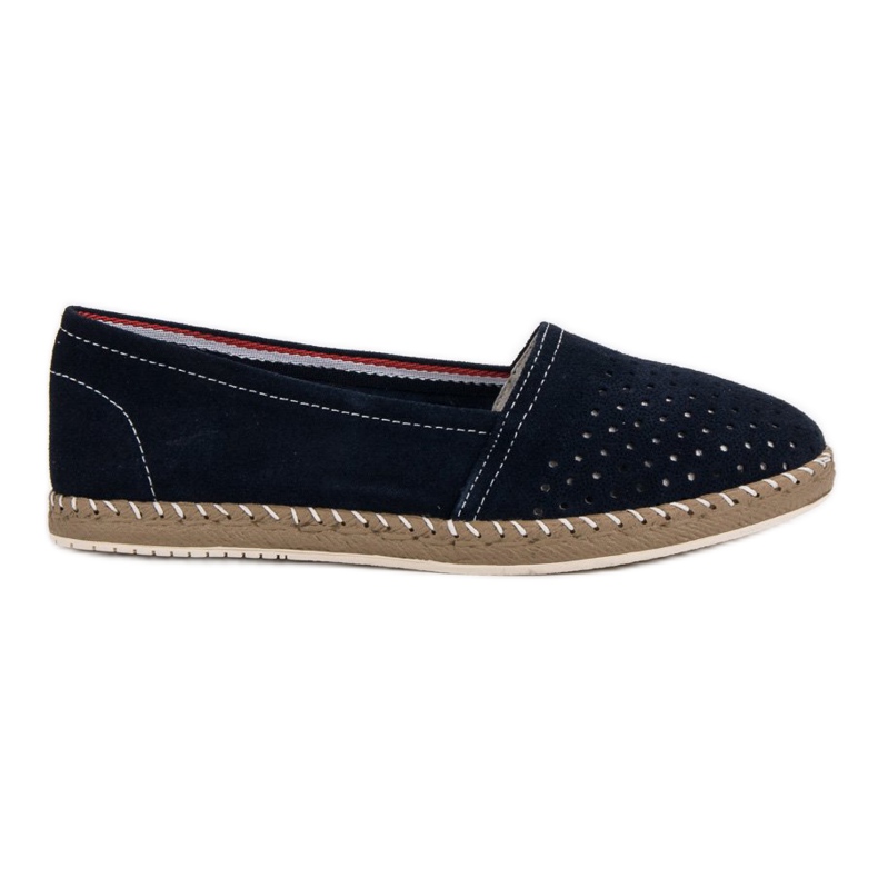 Filippo Navy blue leather espadrilles