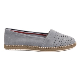 Filippo Gray Leather Espadrilles grey