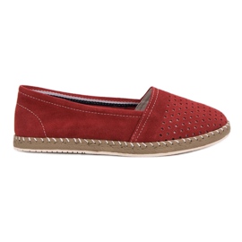 Filippo Red Leather Espadrilles