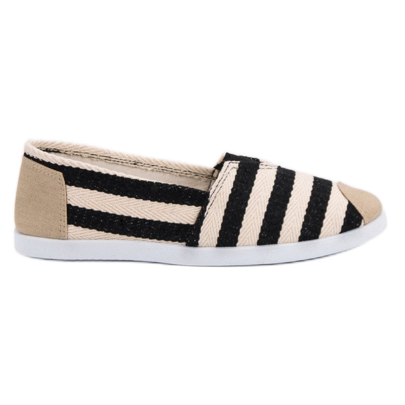 Striped Slipons black brown