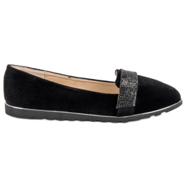 Velor ballerinas black