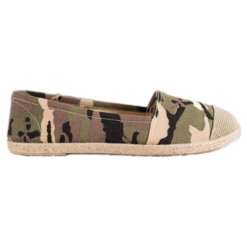 Fashionable Espadrilles Moro brown green
