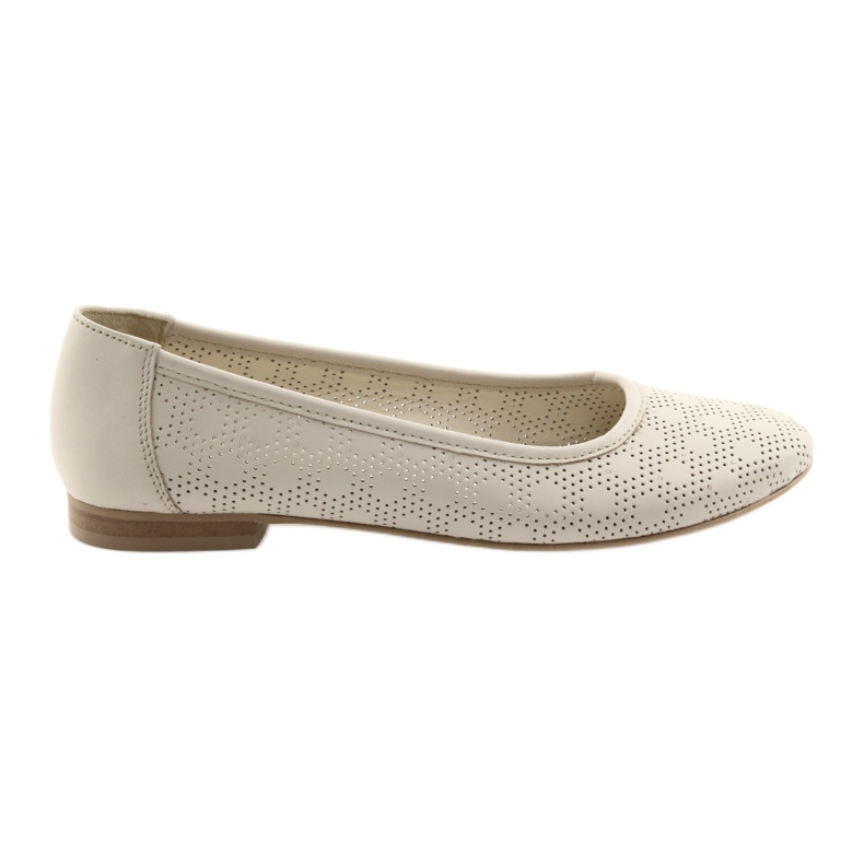 Women's beige ballerinas leather Angello 1780