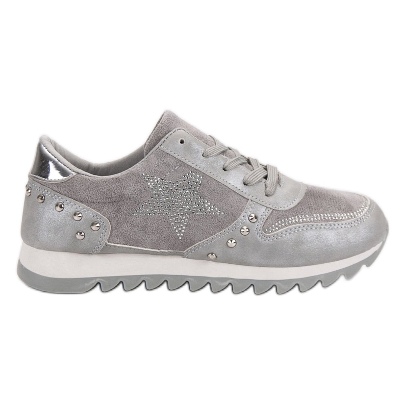 Sports shoes with crystals grey Sports shoes with crystals grey