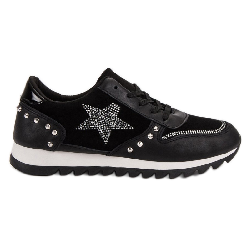 Sports shoes with crystals black Sports shoes with crystals black