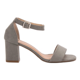 Suede Sandals On A VINCEZA Bar grey