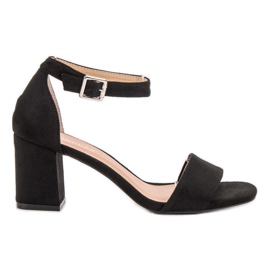Suede Sandals On A VINCEZA Bar black