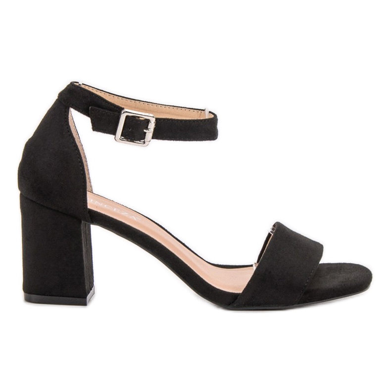 Suede Sandals On A VINCEZA Bar black