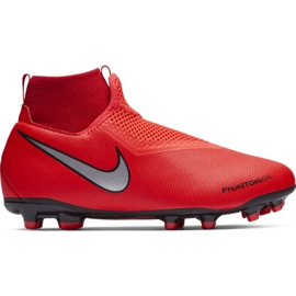 Nike Phantom Vsn Academy Df FG / MG Jr AO3287-600 football shoes red red