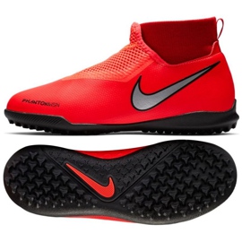 Nike Phantom Vsn Academy Df Tf Jr AO3292-600 football shoes red red