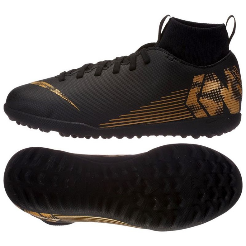 Nike Mercurial SuperflyX 6 Club Tf Jr AH7345-077 football shoes black black