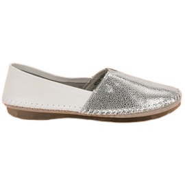 VINCEZA leather slipons grey VINCEZA leather slipons grey