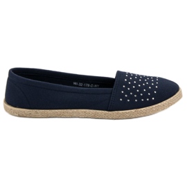 Navy Blue Espadrilles With Crystals Navy Blue Espadrilles With Crystals