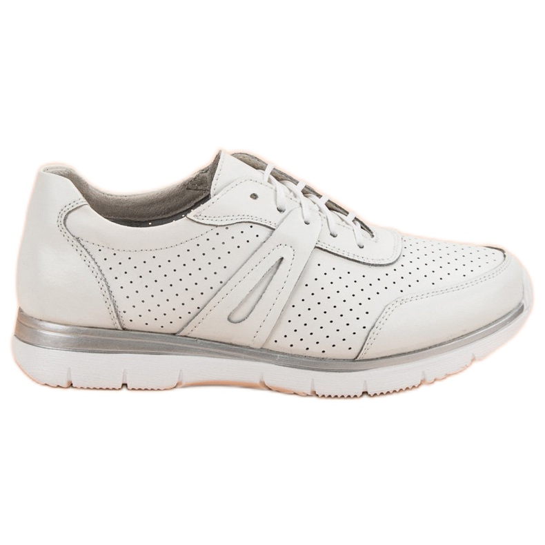 Filippo White Leather Sport Shoes