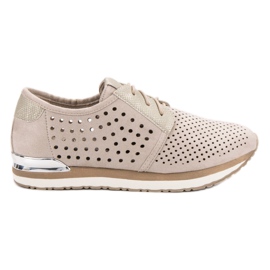 Aclys Openwork beige brogues brown yellow