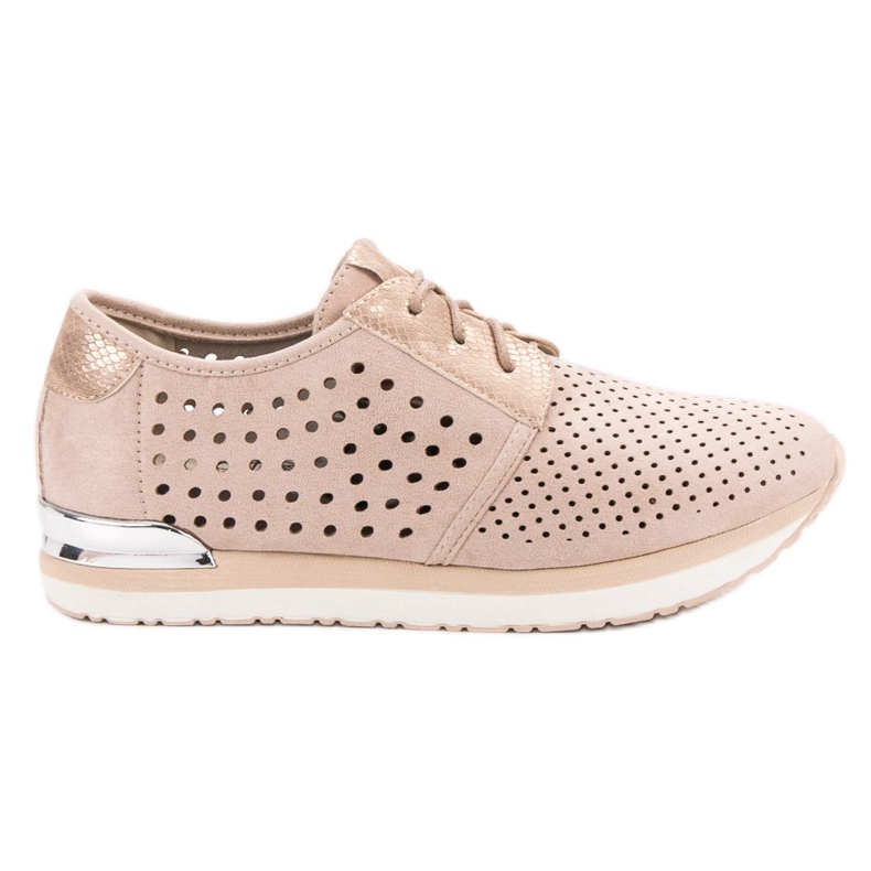 Aclys Openwork Pink Brogues brown