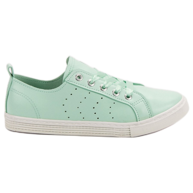 Kylie Mint Sneakers Tied With A Ribbon green