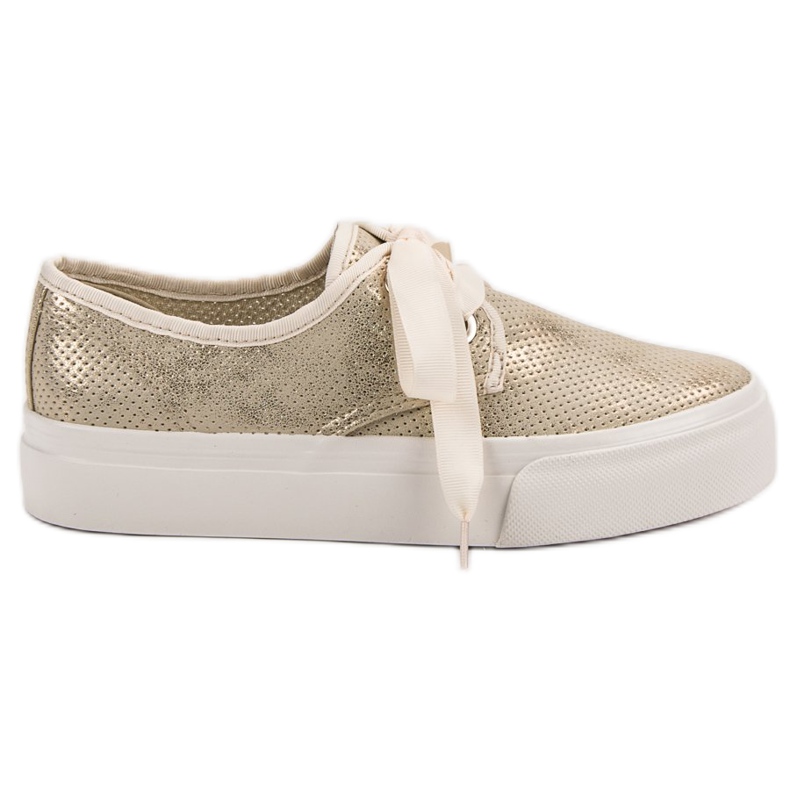 Kylie Sneakers Tied With A Ribbon yellow