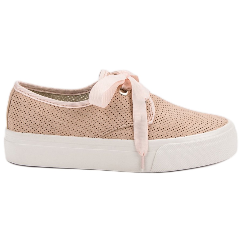 Kylie Sneakers Tied With A Ribbon brown