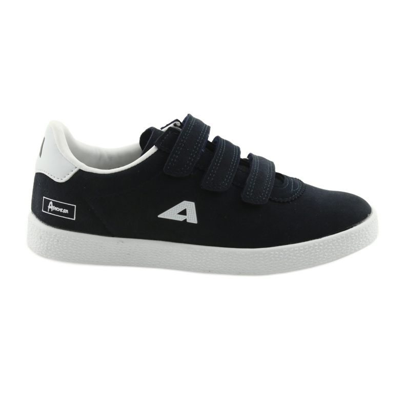 Sport shoes leather insert American Club BS06 white navy blue