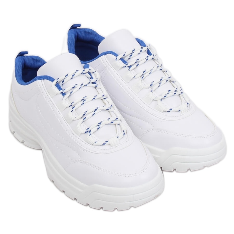 White and blue sports shoes 6256 Blue