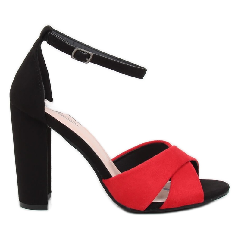 Sandals on the post red and black 369-34 Red