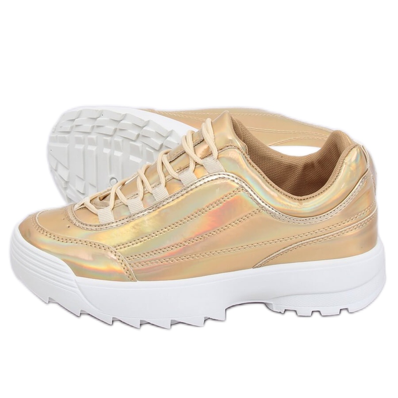 Holographic gold sports shoes 82017 Gold golden