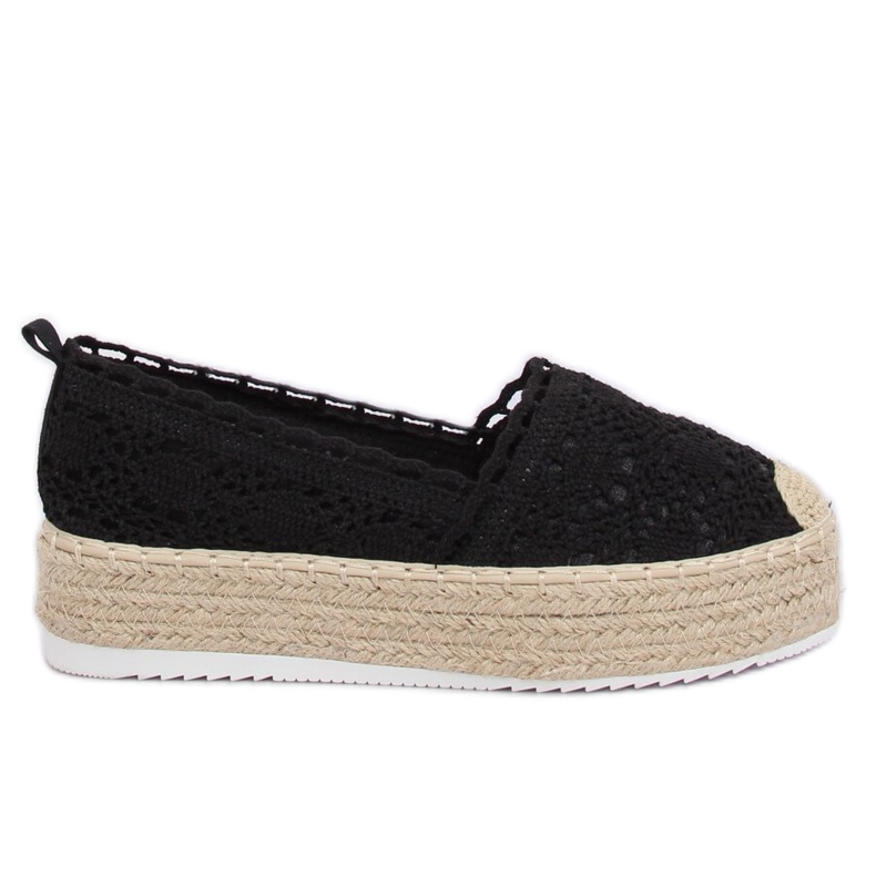 Black lace espadrilles A8692 Black