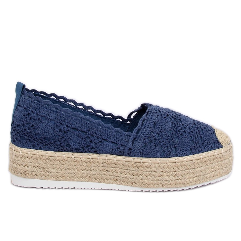 Lace Espadrilles navy blue A8692 DK.BLUE