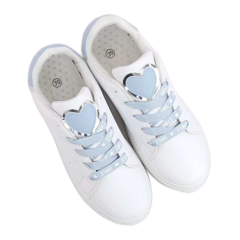 Women's white and blue sneakers H99-36 Blue