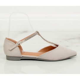 Gray Ballerinas with belt A321 Gray II-GAT grey