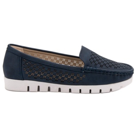 Vinceza Navy blue loafers