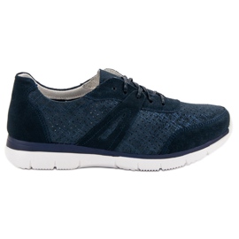 Filippo Navy Leather Sport Shoes blue