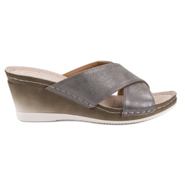 VINCEZA Wedge Sandals grey