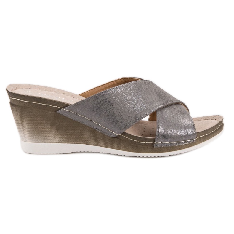 VINCEZA Wedge Sandals grey