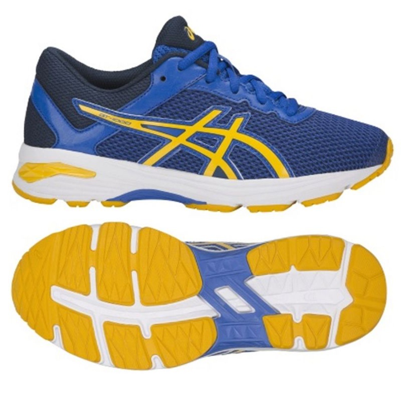 Running shoes Asics Gt 1000 6 Gs W C740N-4504 blue yellow navy blue