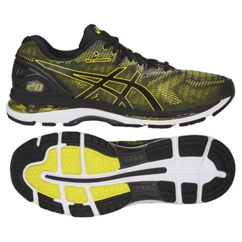 Asics Ascis Gel Nimbus 20 M T800N-8990 running shoes black yellow