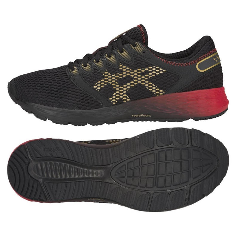 Running shoes Asics RoadHawk Ff M 1011A590-001 black red yellow Running shoes Asics RoadHawk Ff M 1011A590-001 black red yellow
