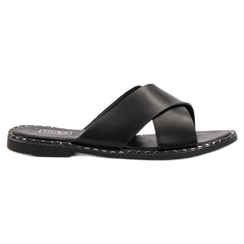 Filippo Classic Black Slippers