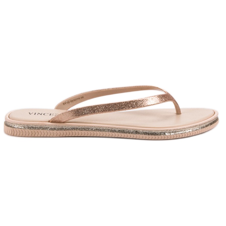 VINCEZA glitter flip-flops pink
