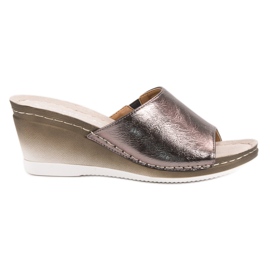 VINCEZA Wedge Sandals grey VINCEZA Wedge Sandals grey